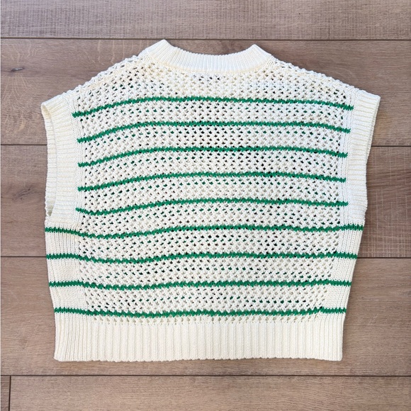 Madewell open stitch sweater top in stripe - Picture 8 of 10